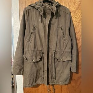 Fashion Union Women's Olive Green Full Zip Anorak Utility Jacket Size 14
